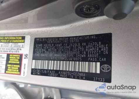 2020 Toyota Camry Le Awd from USA, damaged, VIN 4T1C11BK2LU018975